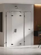 Kabiny prysznicowe - New Trendy Czarna przyścienna kabina prysznicowa lewa 120x90 EXK-6268 Eventa Black Chrome - miniaturka - grafika 1