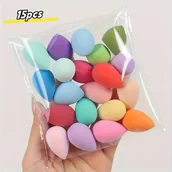 Gąbeczki do makijażu - TEMU 10-15-30 szt. Mini gąbka do makijażu Beauty Blender, losowy kształt koloru, wielokolorowy, hydrofiliczny , bezbłędne nakładanie na płyn, krem i - miniaturka - grafika 1
