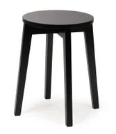 Taborety i hokery - Czarny drewniany taboret W7-F42 - miniaturka - grafika 1