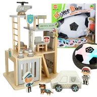 Zabawki zręcznościowe - Drewniany Komisariat Policja Tor Parking + Zabawka Piłka Nożna Cymbergaj Xl - miniaturka - grafika 1