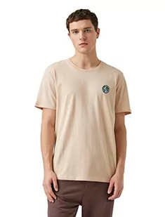 Koton Earth Embroided T-Shirt męski, beżowy (050), L - Koszulki męskie - miniaturka - grafika 1