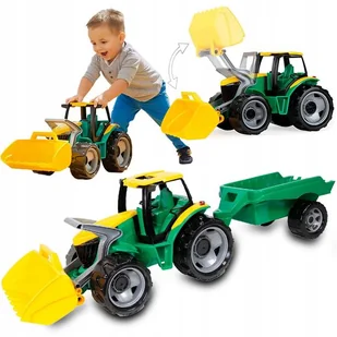 Lena Traktor Z Przyczepką I Spychem Gigant Xxl Ciągnik Rolniczy Maxi - Samochody i pojazdy dla dzieci - miniaturka - grafika 1