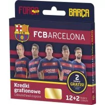 Astra Kredki grafitowe FC Barcelona 12+2 kolory - Przybory szkolne - miniaturka - grafika 1