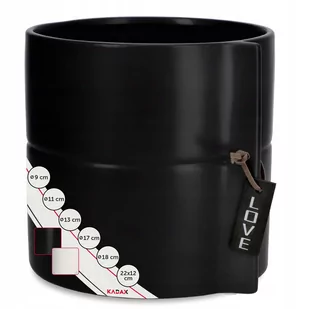 Osłonka na kwiaty ceramiczna 13 cm, czarna - Donice - miniaturka - grafika 1