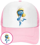 Czapki i chusty sportowe męskie - CZAPKA Z DASZKIEM SMERFY DLA DZIECI SIATKA RÓŻOWA BEJSBOLÓWKA - miniaturka - grafika 1