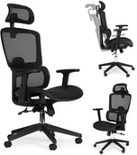 Fotele i krzesła biurowe - ModernHome Fotel biurowy obrotowy czarny - miniaturka - grafika 1