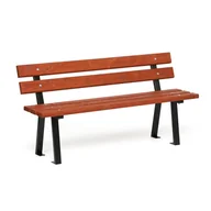 Ławki ogrodowe - Ławka na zewnątrz WOODY z oparciem, 1500 mm, mahoń ciemny - miniaturka - grafika 1