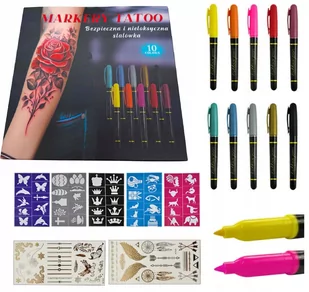Tatuaze Dla Dzieci Tatuaze Zmywalne Dla Dzieci Szablony + 10x Flamastry - Zabawki kreatywne Tatuaze Dla Dzieci Tatuaze Zmywalne Dla Dzieci Szablony + 10x Flamastry - Zabawki kreatywne - miniaturka - grafika 1