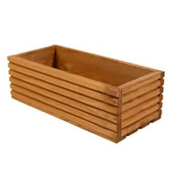 Donice - DONICZKA DREWNIANA 44x20x14,5cm + WKŁAD NA KWIATY ZIOŁA JASNY BRĄZ - miniaturka - grafika 1