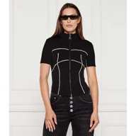 Swetry damskie - Patrizia Pepe Półgolf Slim Fit - miniaturka - grafika 1