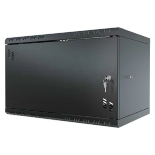 Szafa wisząca Standard 19" 6U, 350mm, drzwi metalowe, czarna - Szafy rack - miniaturka - grafika 1