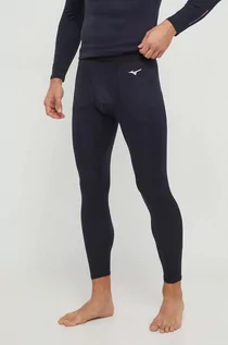 Spodnie sportowe męskie - Mizuno legginsy funkcyjne Mid Weight kolor czarny - grafika 1