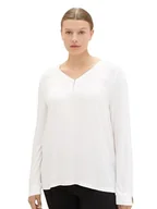 Koszulki i topy damskie - TOM TAILOR Damska koszulka z długim rękawem Plussize, 10315 - Whisper White, 50 - miniaturka - grafika 1