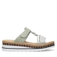 Klapki i japonki damskie - Klapki Rieker V79M6-52 Zielony - miniaturka - grafika 1