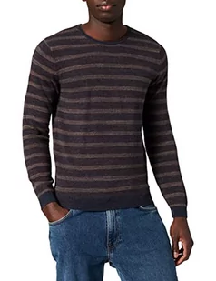 Pierre Cardin Męska bluza Crewneck Bicolor Stripes Denim Academy, brązowy (Espresso 7003), XXL - Bluzy męskie - miniaturka - grafika 1