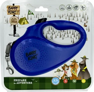 Barry King Smycz automatyczna dla psa niebieska XS - taśma 3m, do 12kg - Smycze dla psów - miniaturka - grafika 1