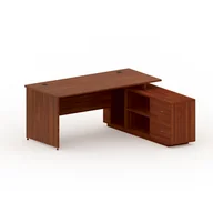 Biurka - B2B Partner Stół z szafką MIRELLI A+ 1600 x 1600 x 750 mm, orzech 437423 - miniaturka - grafika 1