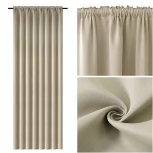 Zasłona BLACKOUT 140x270 gotowa na taśmie jednolita dekoracyjna EDOARDO - Zasłony - miniaturka - grafika 1