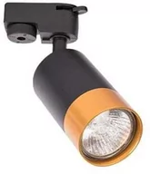 Lampy sufitowe - Reflektor szynowy GU10 czarno złoty KLEMENS system szynowy 1 fazowy - miniaturka - grafika 1