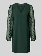 Sukienki - Sukienka koktajlowa o lejącym kroju z półprzezroczystymi rękawami model ‘ALVA’ - miniaturka - grafika 1