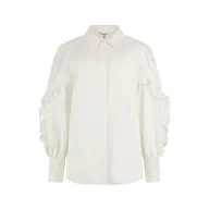 Koszule damskie - Damska Koszula GUESS LS SOPHIA RUFFLE SLV BUTTON UP W4RH03WAF10-G011 – Biały - miniaturka - grafika 1