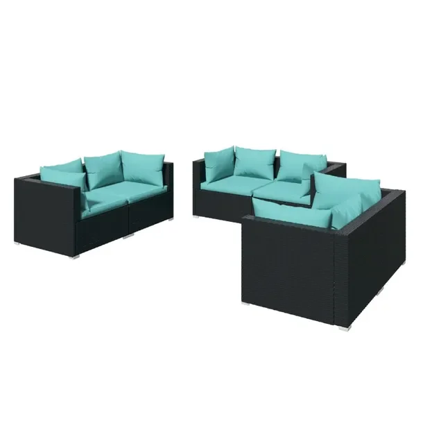 Zestaw wypoczynkowy ogrodowy - Sofa Narożna 6 Modułów