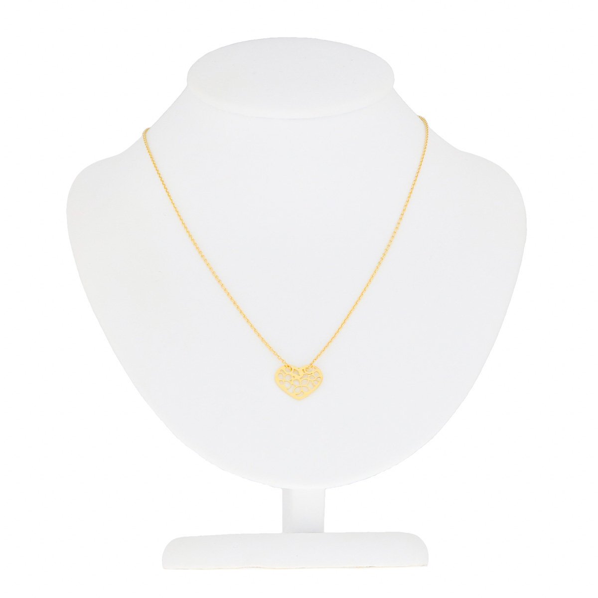 Srebrny pozłacany naszyjnik celebrytka ażurowe serduszko pr. 925