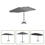 Parasole ogrodowe - The Living Store Parasol ogrodowy na słupku aluminiowym - 460x270 cm - antracytowy - Parasol - miniaturka - grafika 1