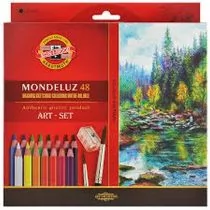 Koh-I-Noor KREDKI MONDELUZ 48 KOLORÓW + PĘDZEL - Przybory szkolne - miniaturka - grafika 3