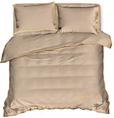 Pościel - Pościel Z Haftem 160X200 Soft Cappuccino 2839 - miniaturka - grafika 1