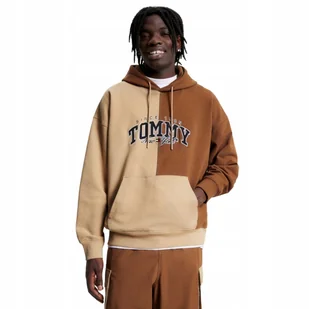TOMMY HILFIGER BLUZA MĘSKA Z KAPTUREM TJM TWO-TONE HOODIE BEŻOWO-BRĄZOWA M - Bluzy męskie - miniaturka - grafika 1