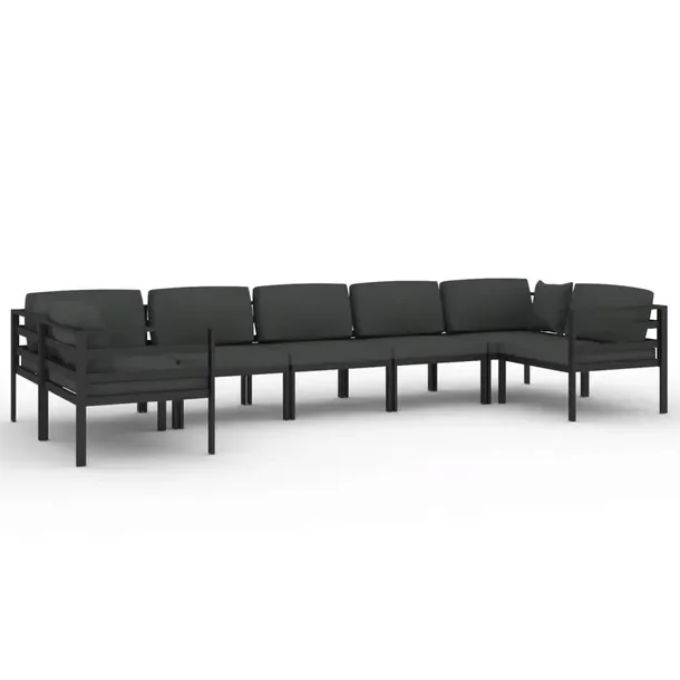 Modułowy zestaw wypoczynkowy do ogrodu antracytowy z aluminium 70x70x64,5