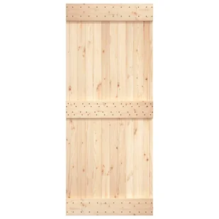 Drzwi przesuwne, 95x210 cm, lite drewno sosnowe 8720845854669 - Drzwi wewnętrzne - miniaturka - grafika 6