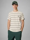 Koszulki męskie - 4F T-shirt regular z nadrukiem męski - beżowy XXL - miniaturka - grafika 1