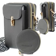 Torebki damskie - WYJŚCIOWA TOREBKA DAMSKA NA RAMIĘ KOPERTÓWKA SZARA WIECZOROWA PORTFELIK - miniaturka - grafika 1