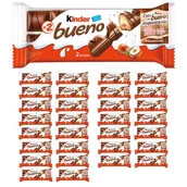 Batoniki - Kinder Bueno Wafel w mlecznej czekoladzie wypełniony mleczno-orzechowy 43g  x30 sztuk - miniaturka - grafika 1