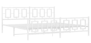 Białe metalowe łóżko małżeńskie 180x200 cm - Esenti - Elior - Łóżka - miniaturka - grafika 1