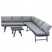 Meble ogrodowe - ZESTAW MEBLI OGRODOWYCH narożnik sofa stolik komplet NA OGRÓD TARAS leżanka - miniaturka - grafika 1