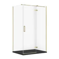 Kabiny prysznicowe - Kabina prysznicowa Cersanit Jota 120x90x195 prostokątna złoty transparentne z brodzikiem tako slim czarny mat S601-412 - miniaturka - grafika 1