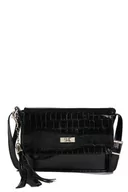 Torebki damskie - Mała czarna listonoszka z ekoskóry - miniaturka - grafika 1