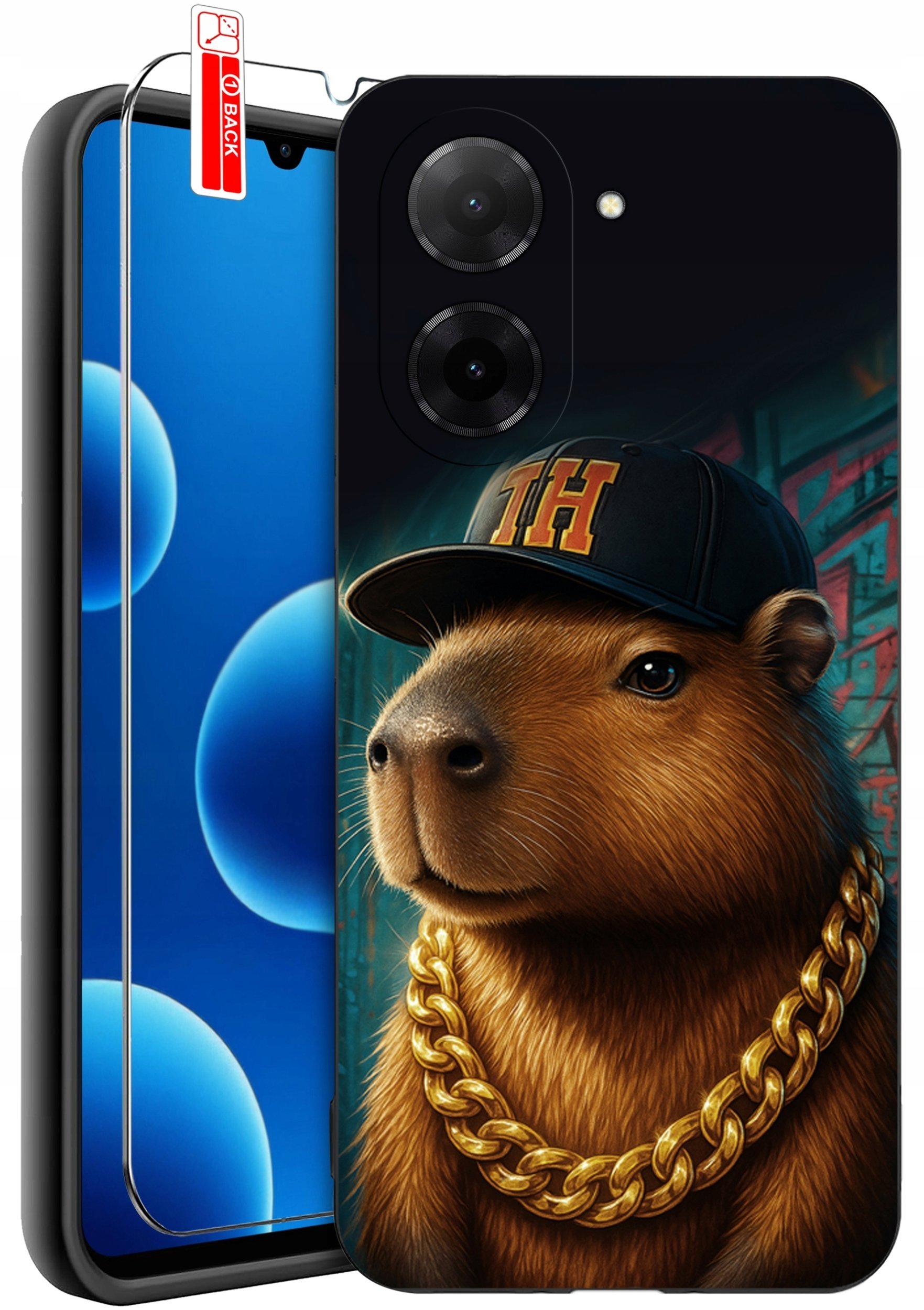 ETUI do Xiaomi Redmi A5 WZORY SILIKONOWE MATT CASE + SZKŁO 9H