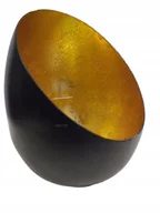 Świeczniki - ŚWIECZNIK NA PODGRZEWACZE tealighty METALOWY CZARNO ZŁOTY 10 X 8 DEKORACJA - miniaturka - grafika 1
