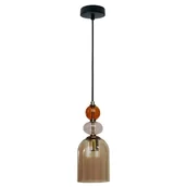 Lampy sufitowe - Tropea lampa wisząca 1xE27 czarna/bursztyn LP-2004/1P M AM - miniaturka - grafika 1