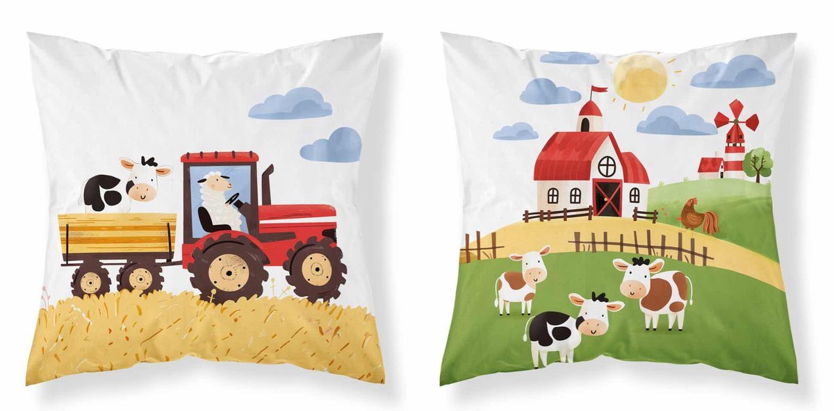 Poszewka dziecięca bawełniana 40x40 psba 0048a farma