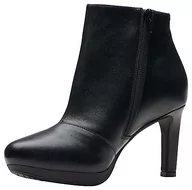 Botki damskie - Clarks Damskie botki Ambyr Rise, Black Leather, 39,5 EU, czarna skóra, 39.5 EU - miniaturka - grafika 1