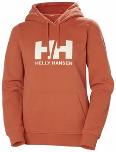 Damska bluza dresowa nierozpinana z kapturem HELLY HANSEN HH LOGO HOODIE - pomarańczowa - Bluzy sportowe damskie - miniaturka - grafika 1
