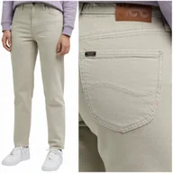 Spodnie damskie - Lee CAROL proste beżowe damskie spodnie jeansowe MOM JEANS 7/8 W31 L33 - miniaturka - grafika 1