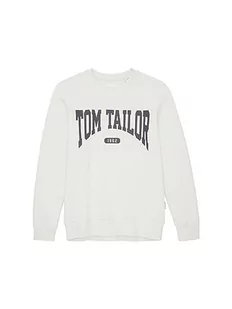 TOM TAILOR Bluza chłopięca z napisem, 32257-szaro-biały, 164 - Bluzy dla chłopców - miniaturka - grafika 1