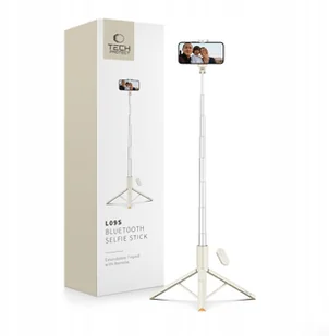 Kijek Tech-Protect L09S Bluetooth Selfie Stick Tripod Beige - Selfie stick - miniaturka - grafika 1