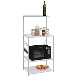 vidaXL Szafka na mikrofalówkę, biała, 60x39,6x123 cm, płyta wiórowa - Meble modułowe i akcesoria - miniaturka - grafika 1